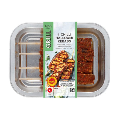 M&S 4 Chililhalloumi Kebab Vegetarisk Snacks 225g