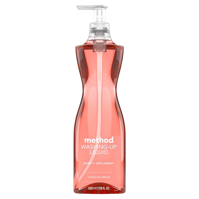 Method peach and pink pepper dish soap 532ml, imported from the UK