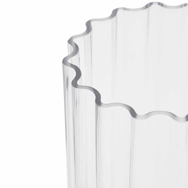 M&S ridged glass cylinder vase clear one size, imported from the UK