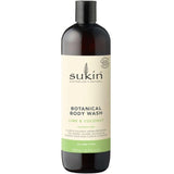 Sukin Botanical Lime Coconut body wash 500ml, imported from the UK