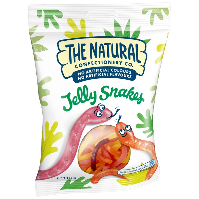 Natural Confectionery Jelly Snakes mixed fruit sweets 130g, UK version