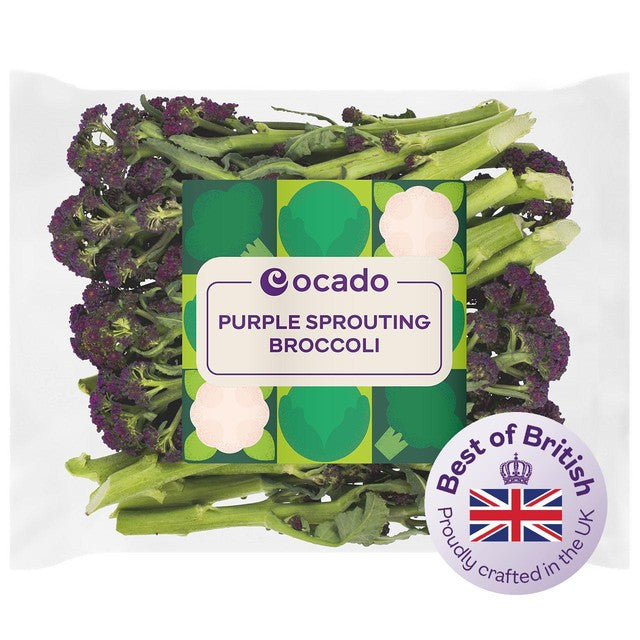 Ocado purple sprouting broccoli 200g, imported from the UK