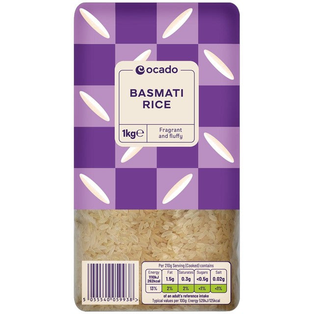 Ocado basmati rice 1kg, imported from the UK