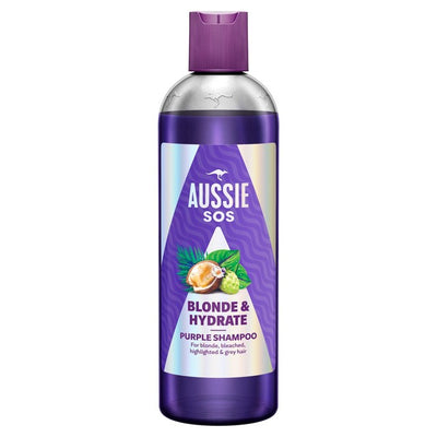 M&S Aussie SOS Blonde & Hydrate Purple Shampoo 300ml- Buy online at McGrocer