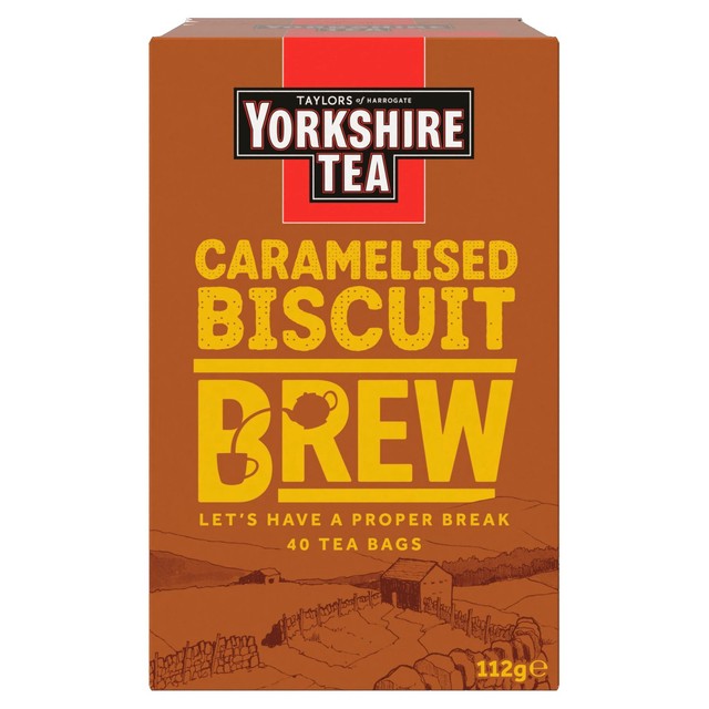 Yorkshire Tea Caramelised Biscuit Brew black tea bags 40 count (British brand)