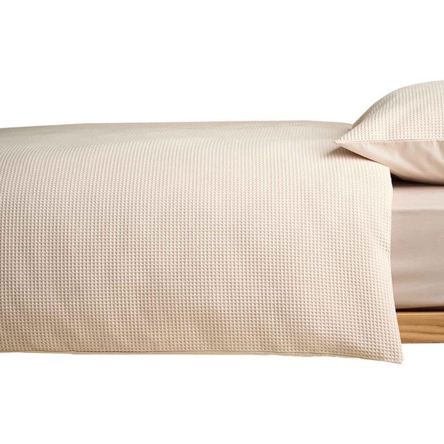 M&S pure cotton waffle bedding set single neutral, imported from the UK