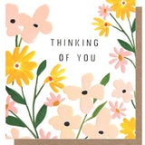 Caroline Gardner floral thinking of you greeting card, imported from the UK