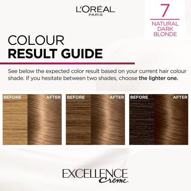 L'Oreal Excellence Natural Dark Blonde 7 permanent hair dye, UK version