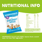 Kiddylicious Original Mini Coconut Rolls baby snacks 8 x 7g, UK version