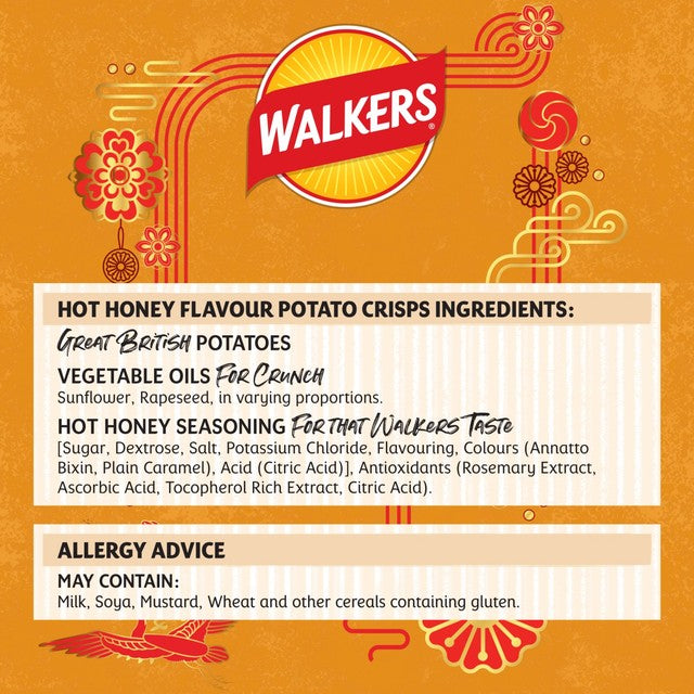 Walkers Hot Honey multipack crisp 6x25g, imported from the UK