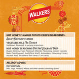 Walkers Hot Honey multipack crisp 6x25g, imported from the UK