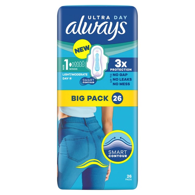 Always Sanitary Towels Ultra Normal Wings 26 Count - British product