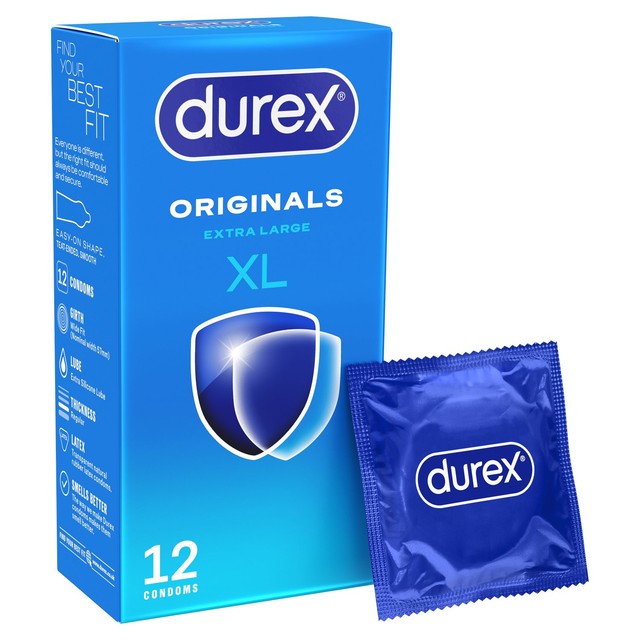 Durex XL condoms with extra silicone lube wide fit 12 pack - British product
