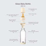 BIBS glass baby bottle medium flow 240ml - British product