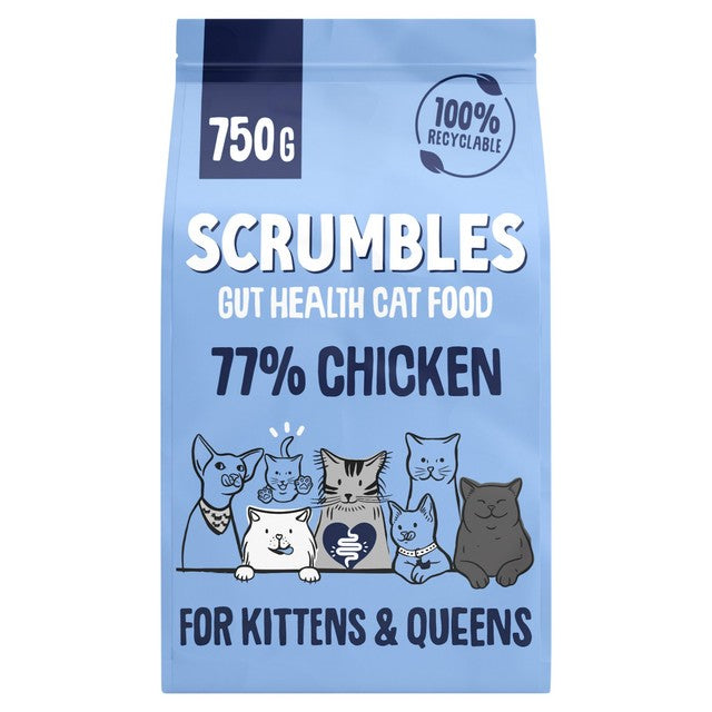 Scrumbles dry cat food chicken 750g (British brand)