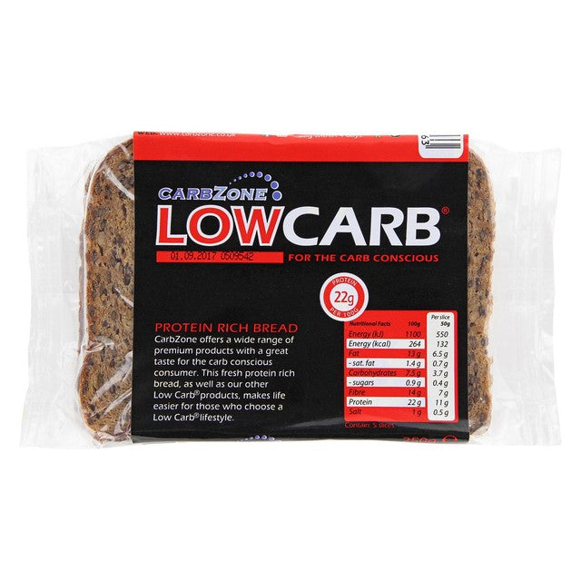 Carbzone Low Carb Protein Rich Bread 250g - British product