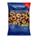 Tiger Delight extra large cooked peeled king prawns 200g (British brand)