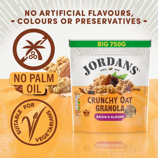 Jordans Crunchy Oat Granola Raisin & Almond 750g, imported from the UK
