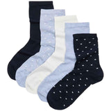 M&S blue mix supersoft ankle socks 5-pack, imported from the UK
