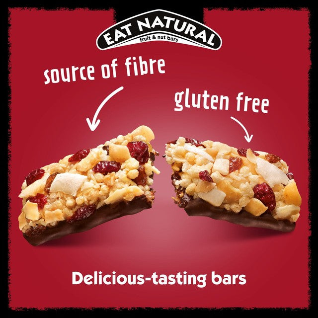 Eat Natural dark chocolate cranberries macadamias snack bar 3x40g - British product