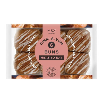 M&amp;S Zimt-Gewürzbrötchen mit Zuckerguss 265g