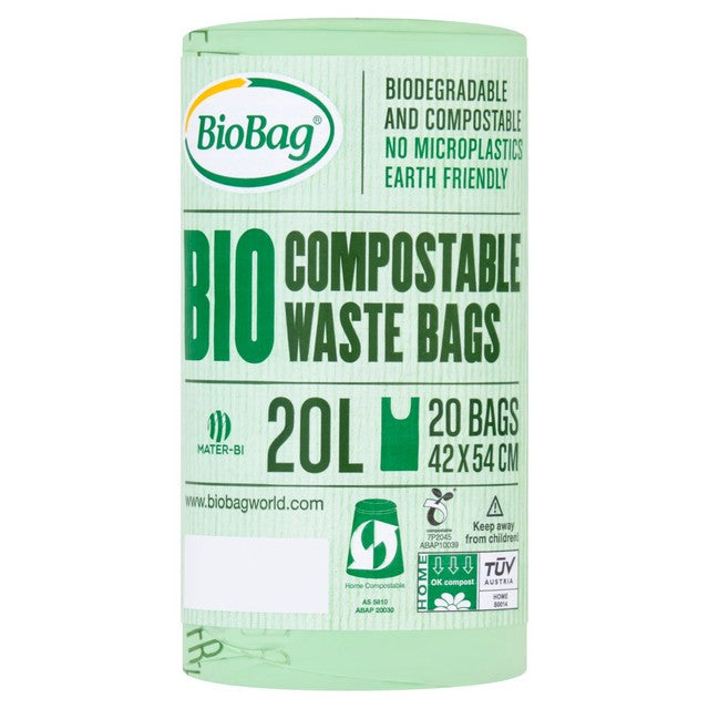 BioBag 20L compostable bin liners - British product