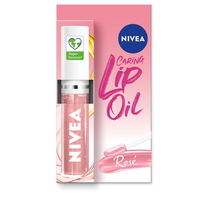 Nivea Rose Lip Oil 5.5g, imported from the UK