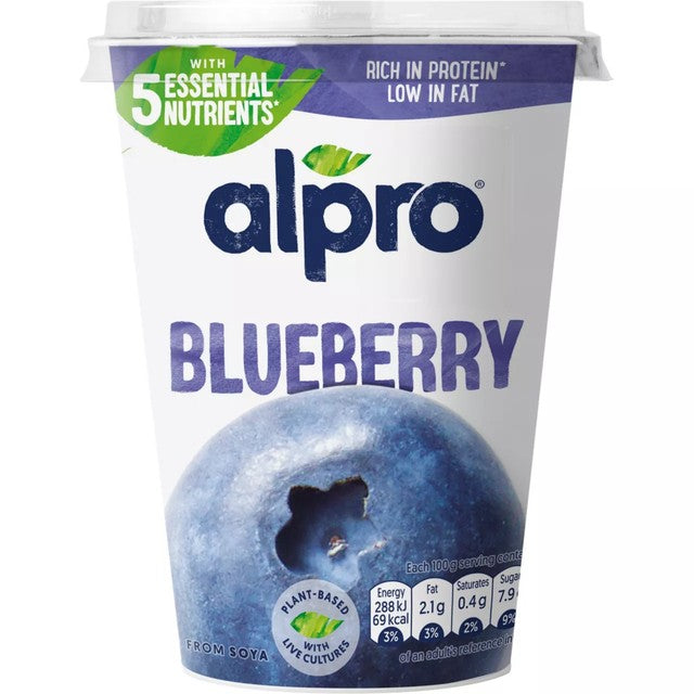 Alpro blueberry soya yoghurt alternative 500g - British product