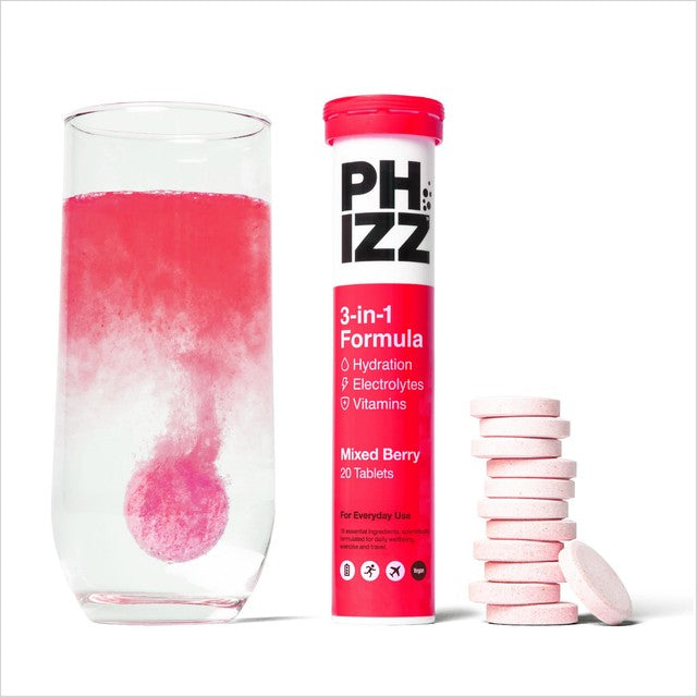 Phizz Mixed Berry hydration tablet 20 tablets, imported from the UK