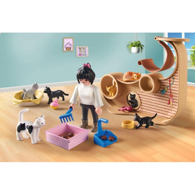Playmobil My Life Cat Cafe toy playset, imported from the UK
