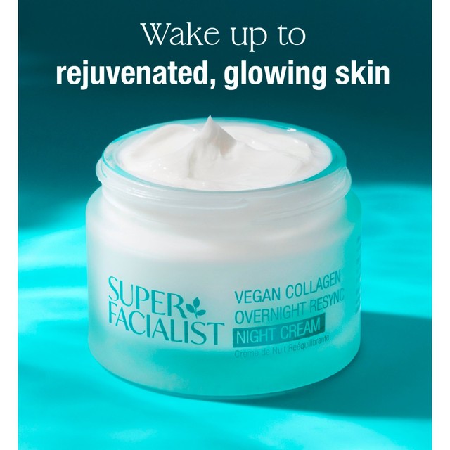 Super Facialist Vegan Collagen SleepSmart Overnight Resync Night Cream 50ml (British brand)