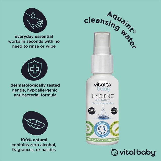 Vital Baby Aquaint cleansing water spray, imported from the UK
