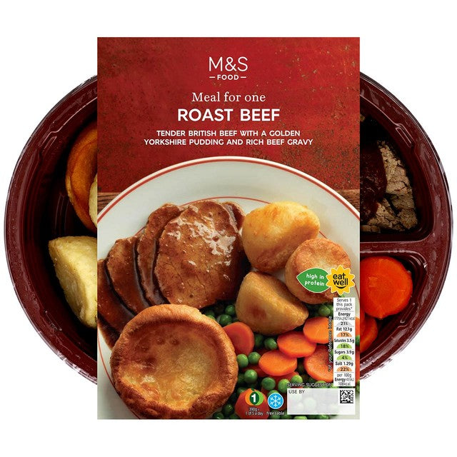 M&S roast beef dinner with Yorkshire pudding 390g, imported from the UK