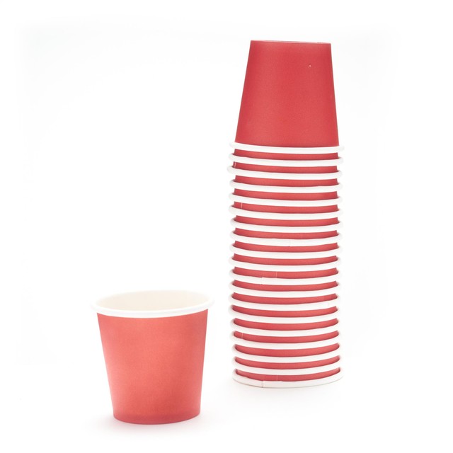 Duni small red paper shot cups 20 per pack (British brand)