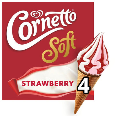 Wall's Cornetto Soft Erdbeer & Vanille Eiswaffeln 4 x 140ml