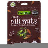 Raw & Wild Pili Nuts Chocolate Coconut 70g, imported from the UK
