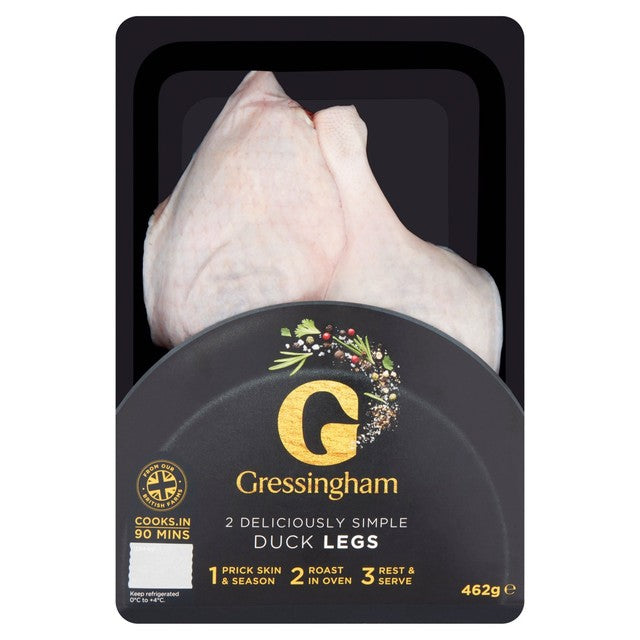 Gressingham skin-on duck legs 440g, UK version