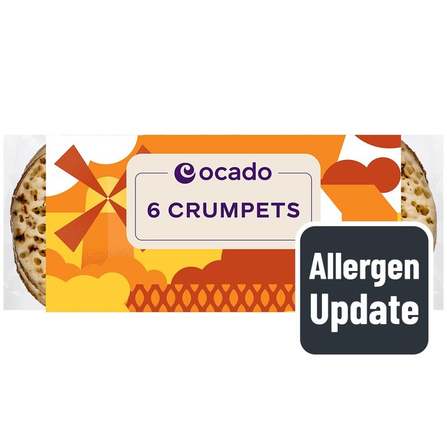 Ocado crumpets 6 per pack, imported from the UK