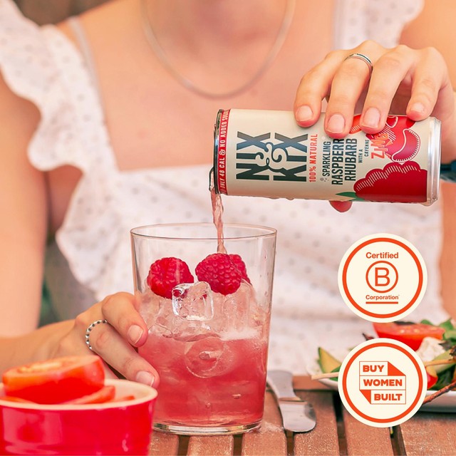 Nix & Kix Raspberry & Rhubarb drink 250ml, imported from the UK