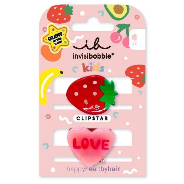 Invisibobble Frutti Strawberry hair clips 2pc, UK version