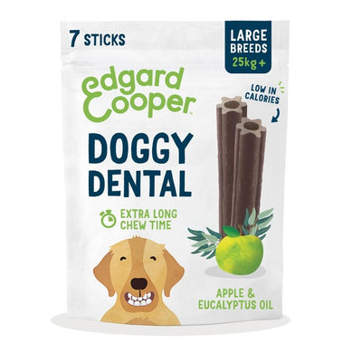 Edgard & Cooper Apfel & Eukalyptus Große Hunde-Zahnpflege-Leckerli-Sticks Packung mit 7 Stück