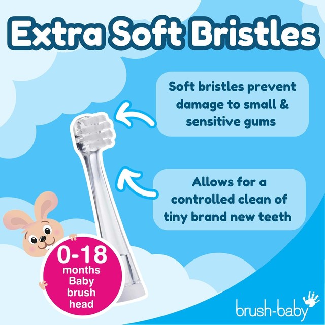 Brush-Baby Babysonic replacement brush heads for 0-18 months - British product