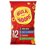 Hula Hoops Potato Rings Multipack 4 Flavour Variety Pack 12x24g, UK version