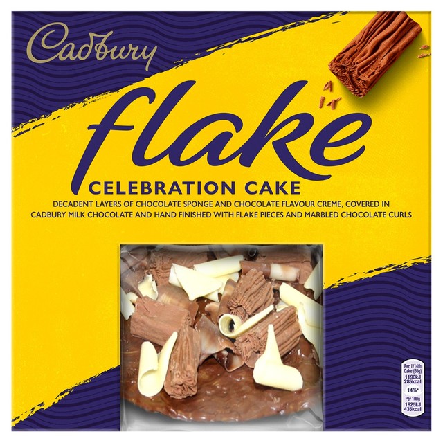 Cadbury Flake Celebration chocolate cake - British product