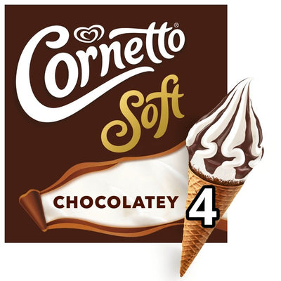 Wall's Cornetto Soft Chocolatey Eis-Waffelhörnchen 4 x 140ml