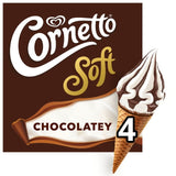 Wall's Cornetto Soft Chocolatey ice cream cones 4 x 140ml - British product