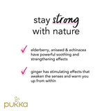 Pukka Herbs Elderberry and Echinacea fruit tea 20 compostable tea bags, imported from the UK