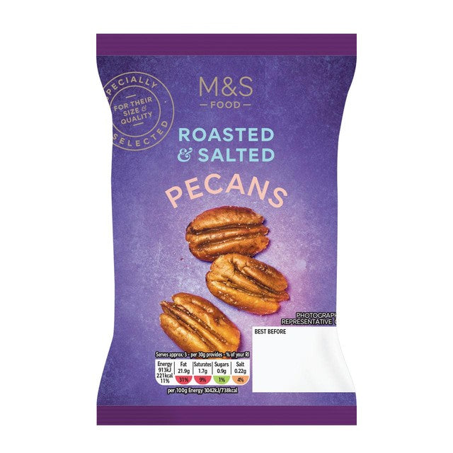 M&S roasted and salted pecans 100g, imported from the UK