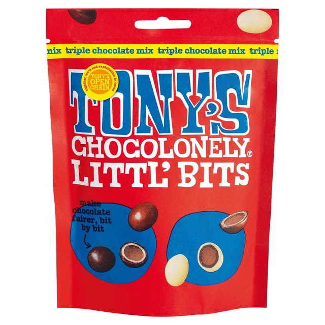 Tony's Chocolonely Littl' Bits triple chocolate mix (British brand)