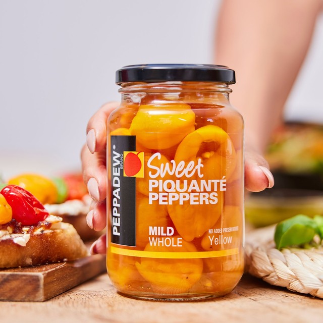 Peppadew mild whole yellow pickled peppers 400g, imported from the UK